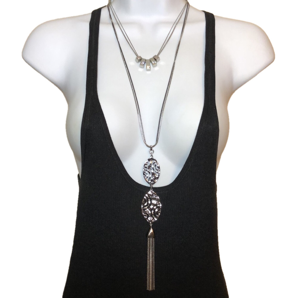 Curated bundle Chico's WHBM layered look trendy statement necklaces lot 2 - Picture 3 of 8